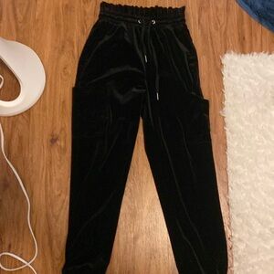 Black Velvet Joggers XS